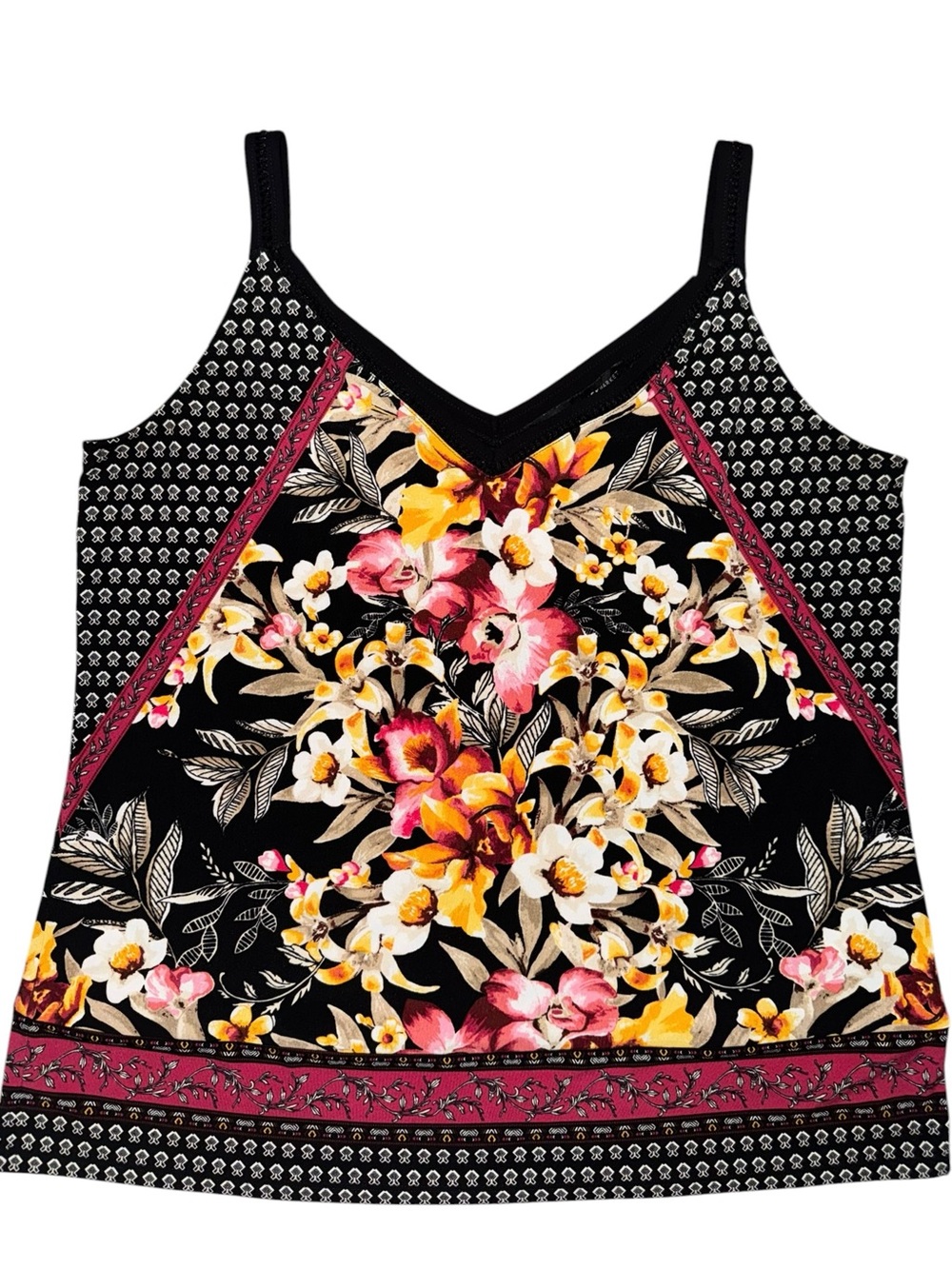 White House Black Market Floral Mixed Print Camisole Tank Top Women’s Large